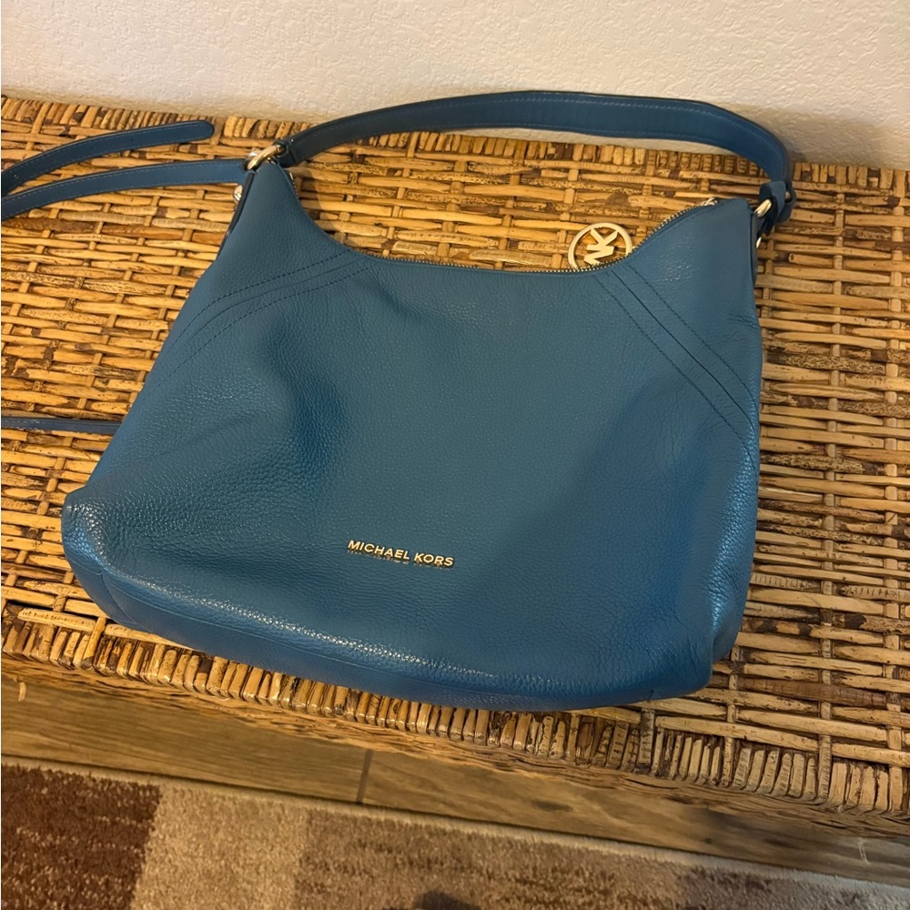 Michael Kors Teal Leather Shoulder Bag
